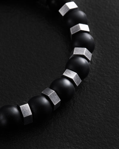 Men's bracelet RESPONDEO (silver, lava) M