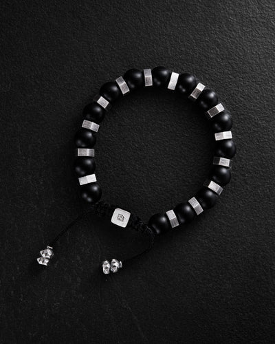 Men's bracelet RESPONDEO (silver, lava) M