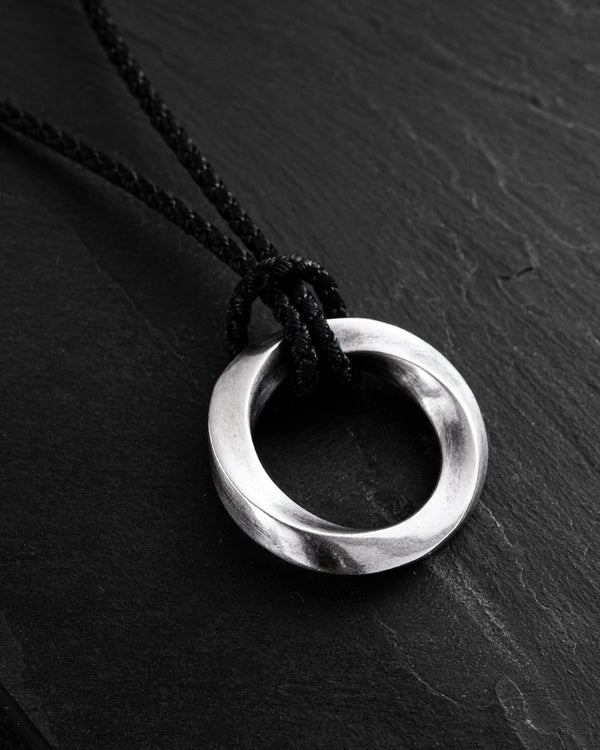 Silver pendant INFINITE LOOP (on cord)