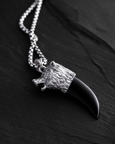 Silver pendant BEAR CLAW