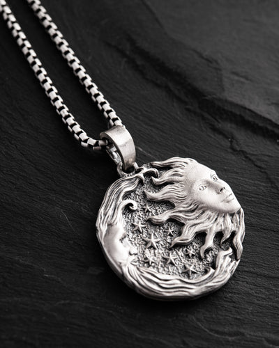 Silver pendan SUN MOON and STARS
