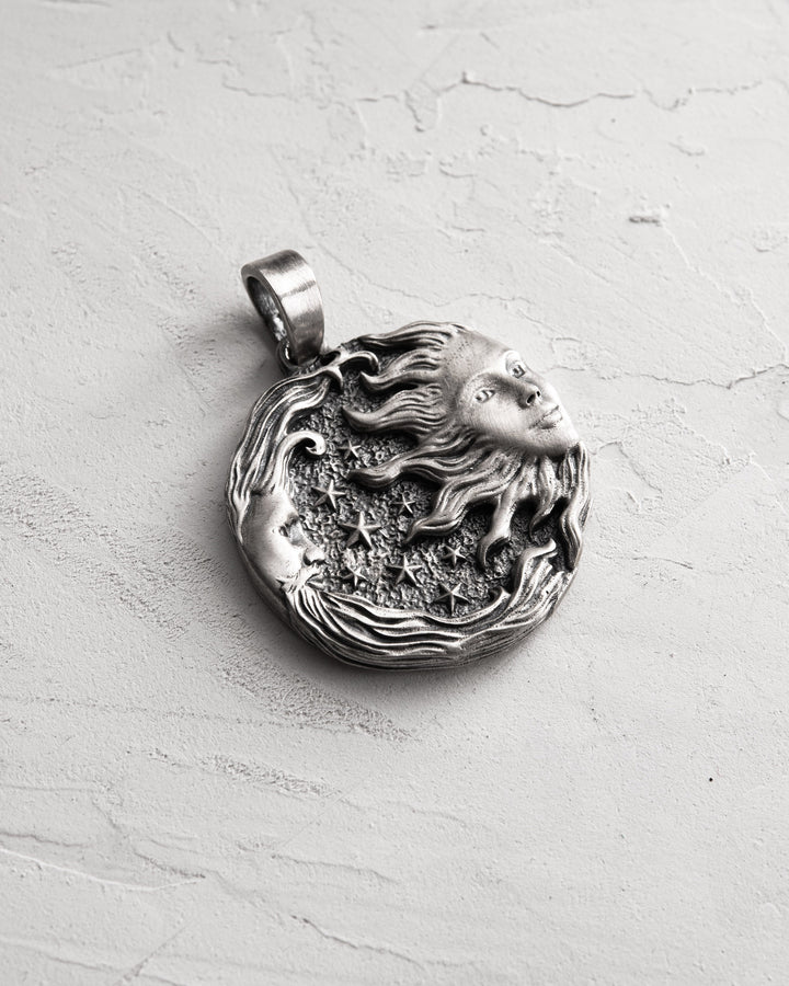 Silver pendan SUN MOON and STARS