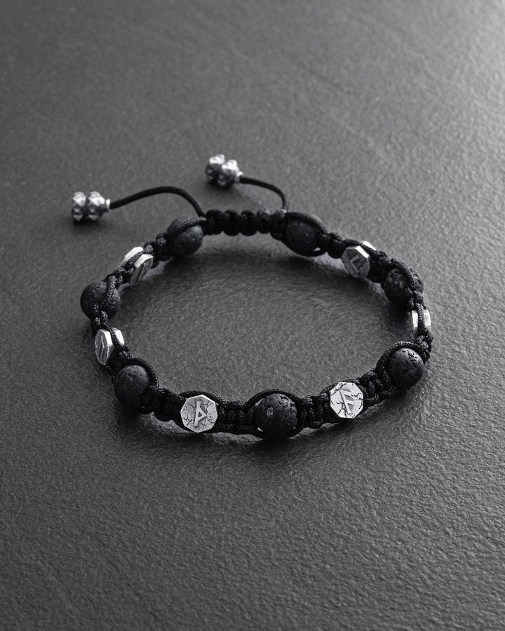 Bracelet homme RUNES (lave)