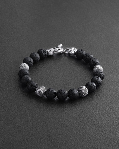 Men's bracelet JAPANESE KOI CARP AND WAVES (lava)