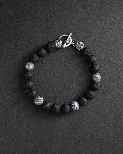 Men's bracelet JAPANESE KOI CARP AND WAVES (lava)