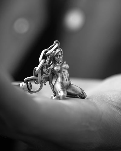 Silver keychain NAKED