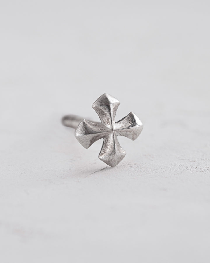 Boucle d'oreille simple en argent CROIX PATTÉE
