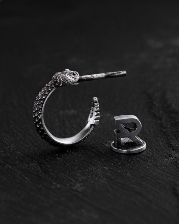 Silberner Einzelohrring RATTLESNAKE