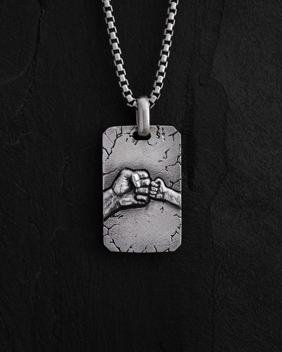 Silver pendant FATHER AND SON