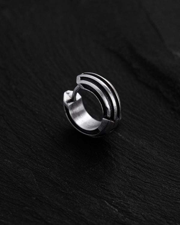 Silver earring - ring FOCUS