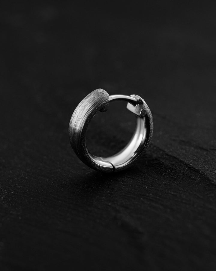 14k white gold single earring THE HOOP