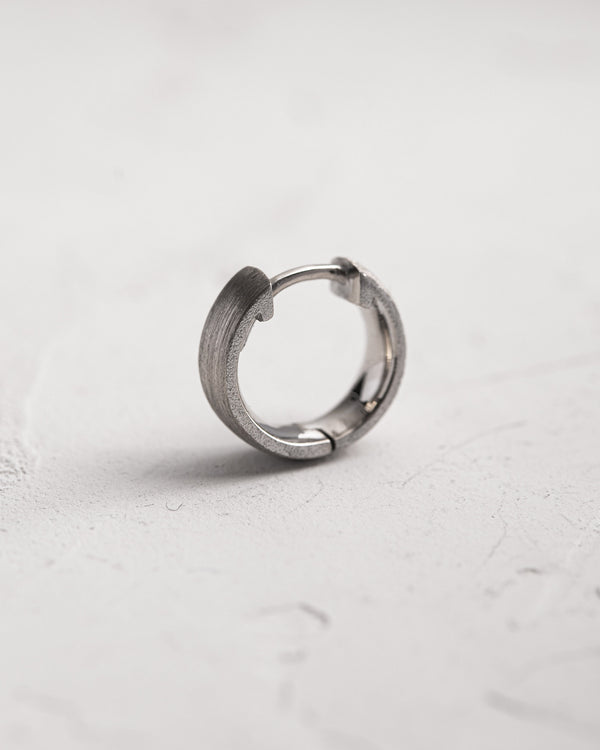 14k white gold single earring THE HOOP