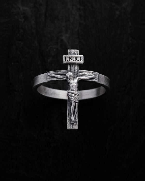 Silver ring JESUS CRUCIFIX INRI