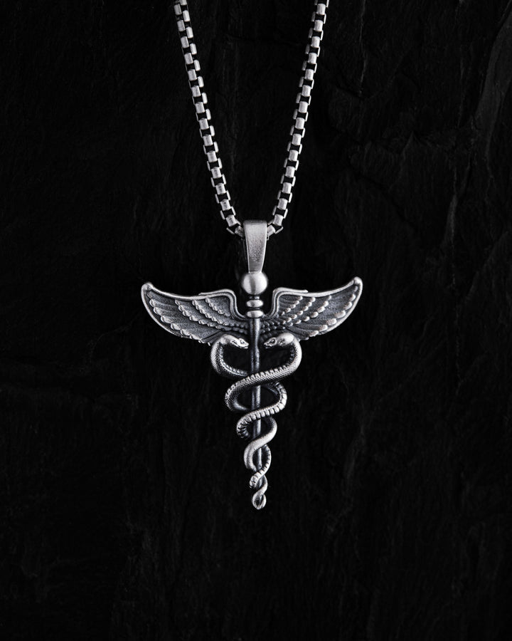 Silver pendant CADUCEUS