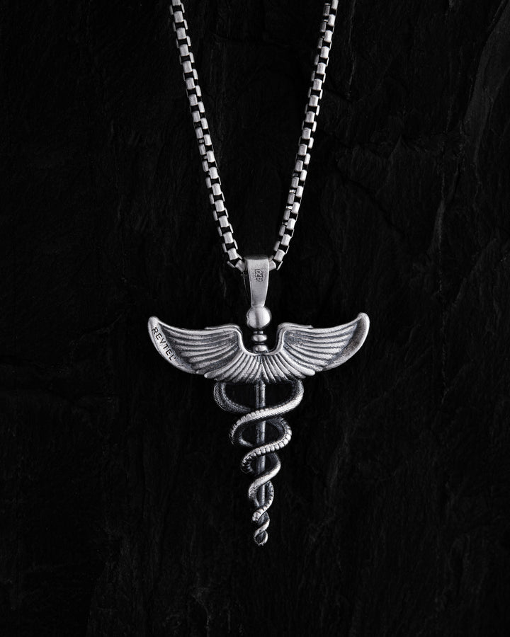 Silver pendant CADUCEUS