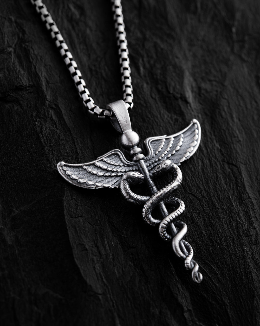 Silver pendant CADUCEUS