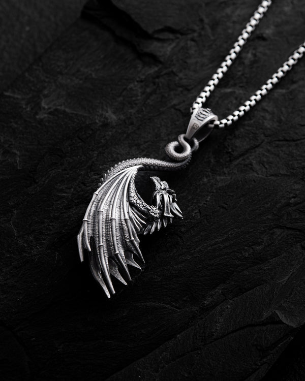 Silver pendant DRAGON