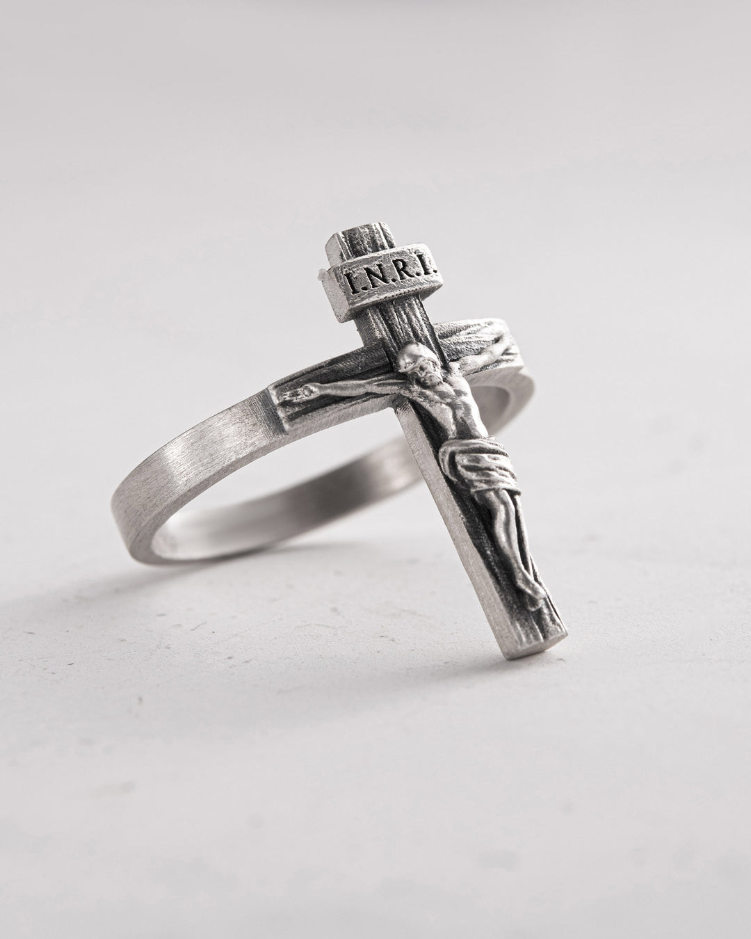 Silver ring JESUS CRUCIFIX INRI