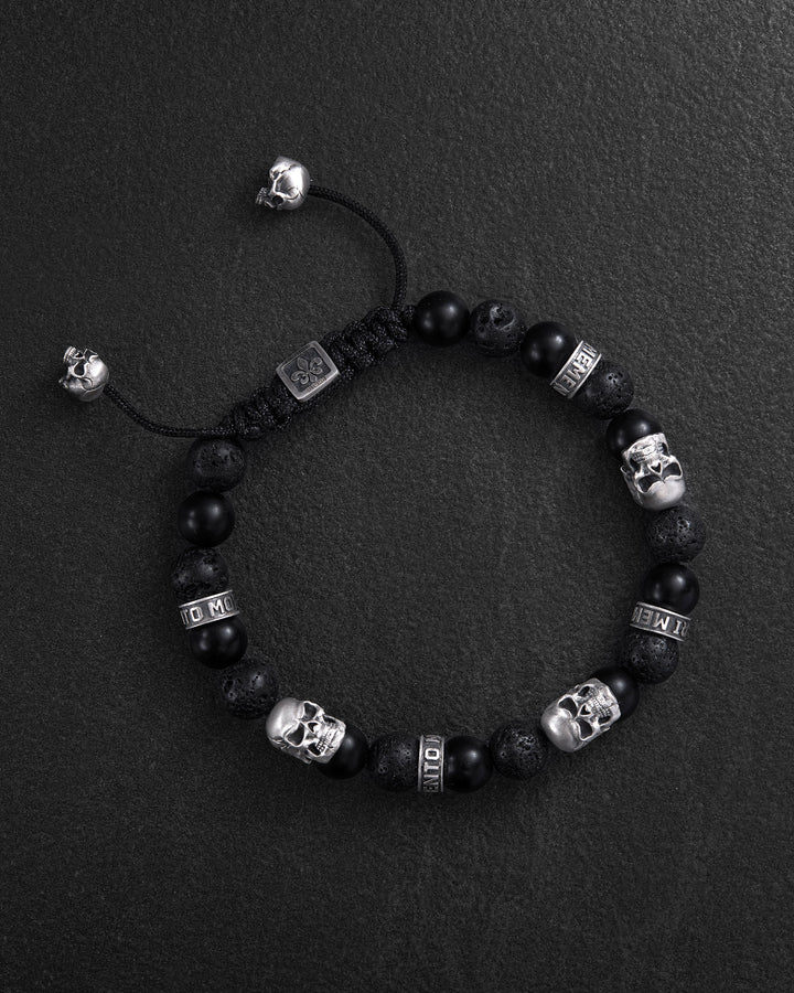 Men's Bracelet SKULL. LAVA STONE
