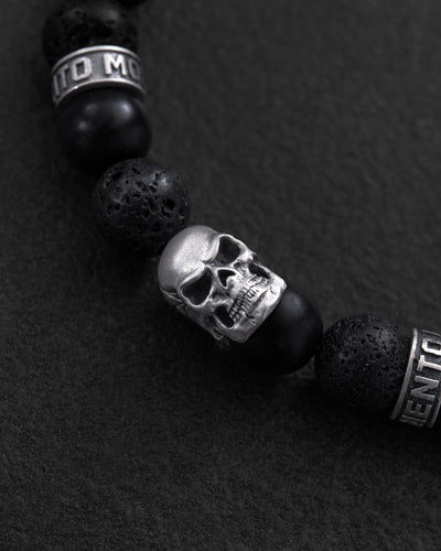 Men's Bracelet SKULL. LAVA STONE