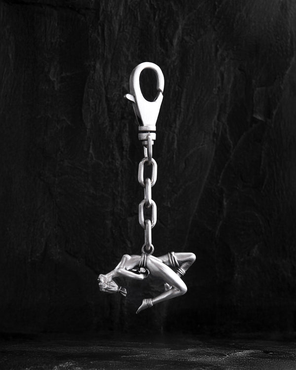 Silver keychain SHIBARI – INVERTED SUSPENSION
