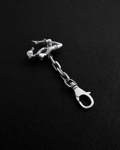 Silver keychain SHIBARI – INVERTED SUSPENSION