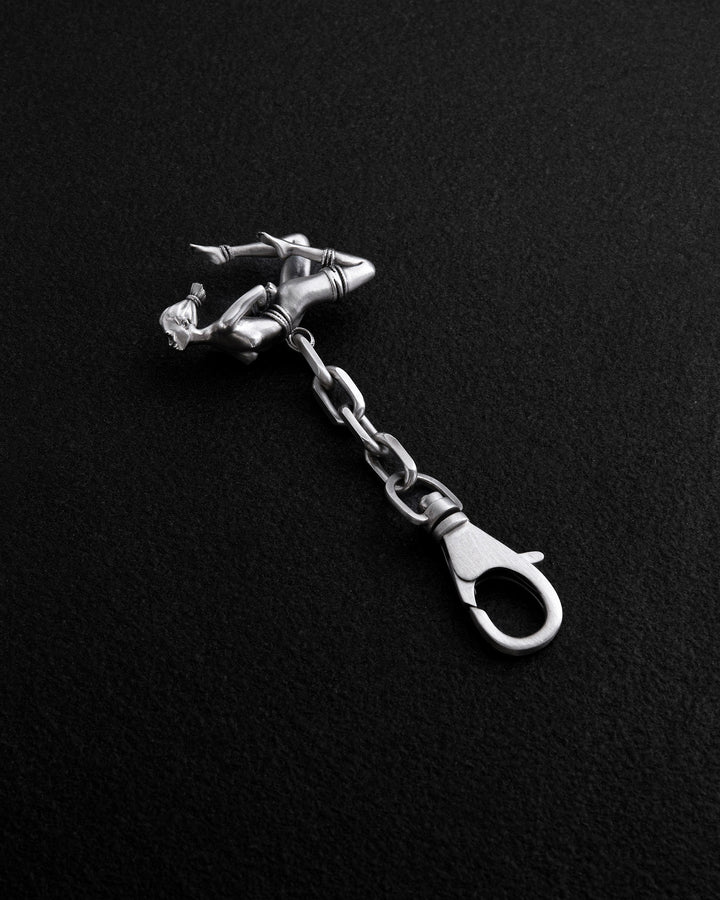 Silver keychain SHIBARI – INVERTED SUSPENSION
