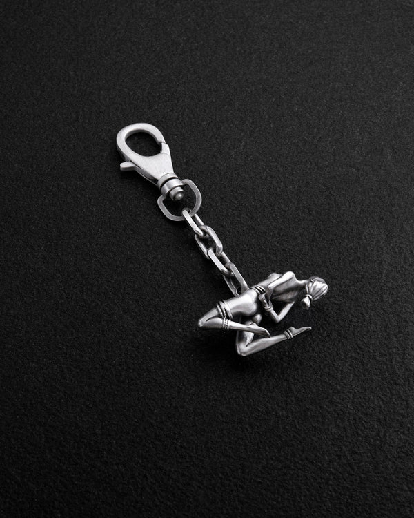 Silver keychain SHIBARI – INVERTED SUSPENSION
