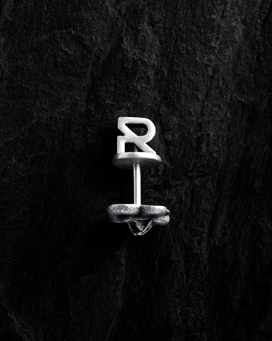 Silver single earring SERPENS