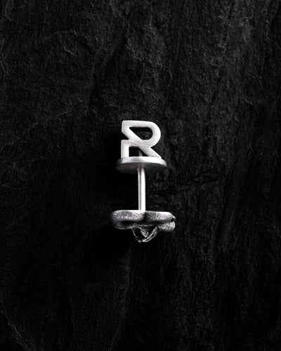 Silver single earring SERPENS