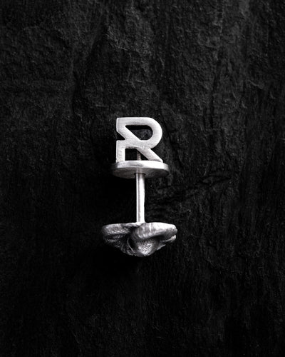 Silver single earring MORTE SERPENS