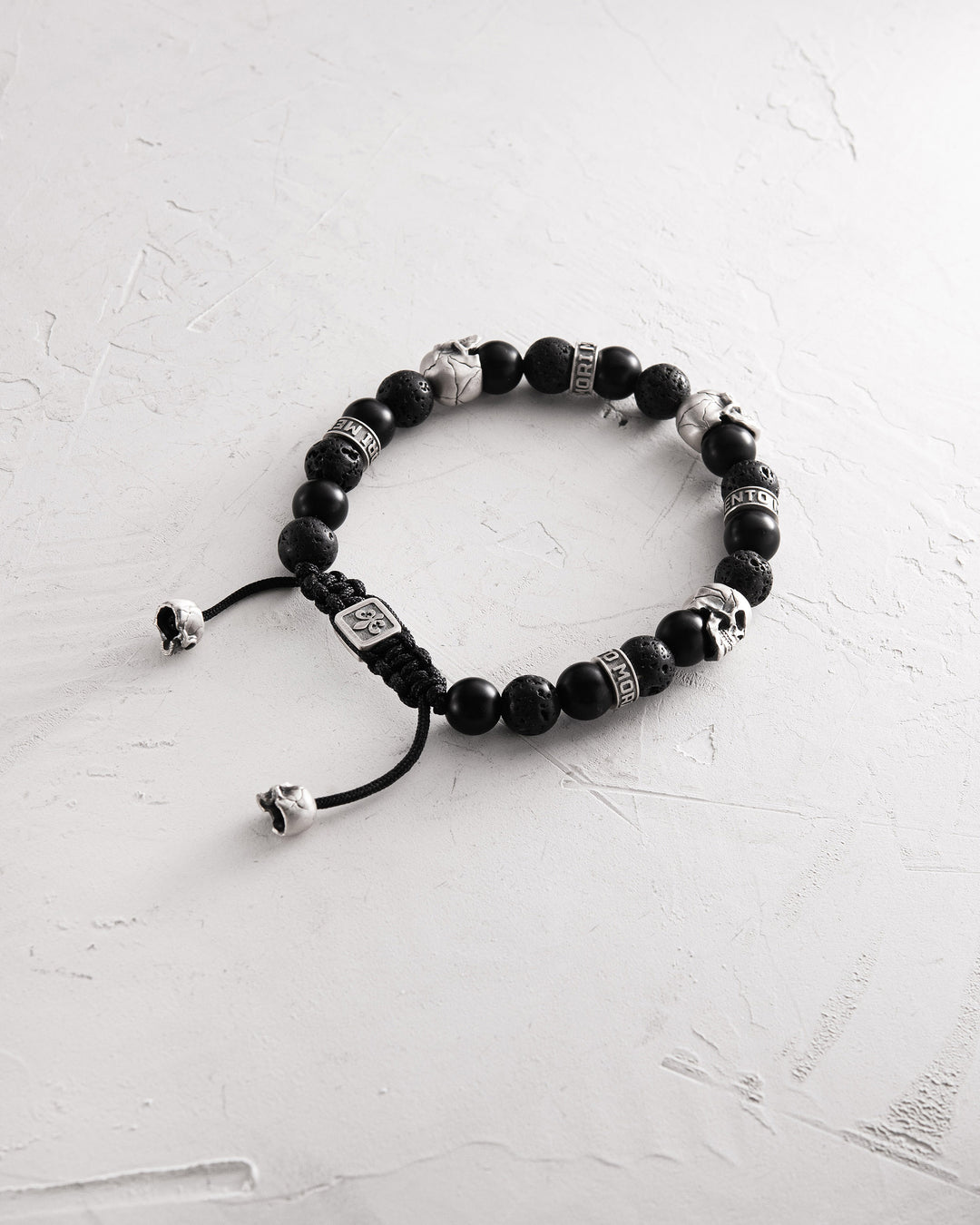Men's Bracelet SKULL. LAVA STONE