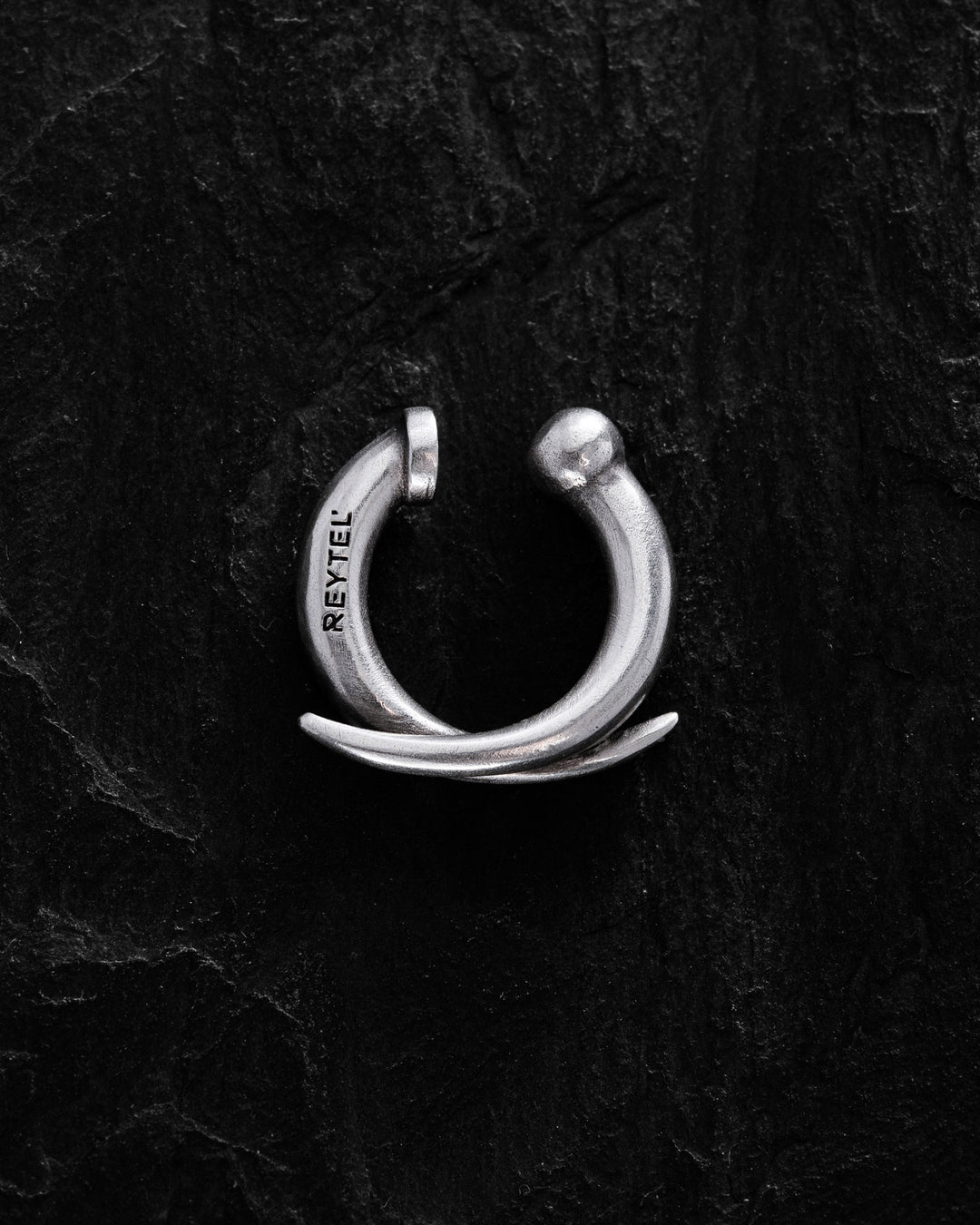 Silver mono ear cuff SIEGER