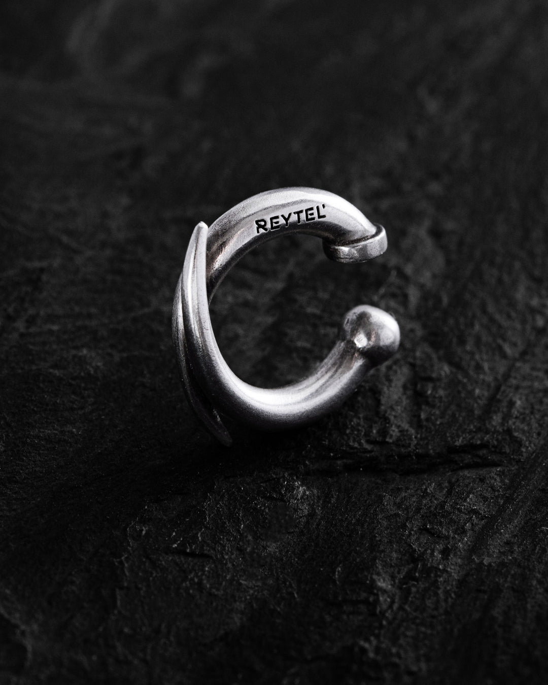 Silver mono ear cuff SIEGER