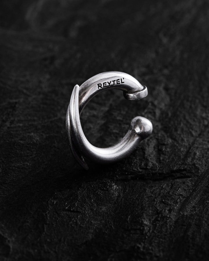 Silver mono ear cuff SIEGER