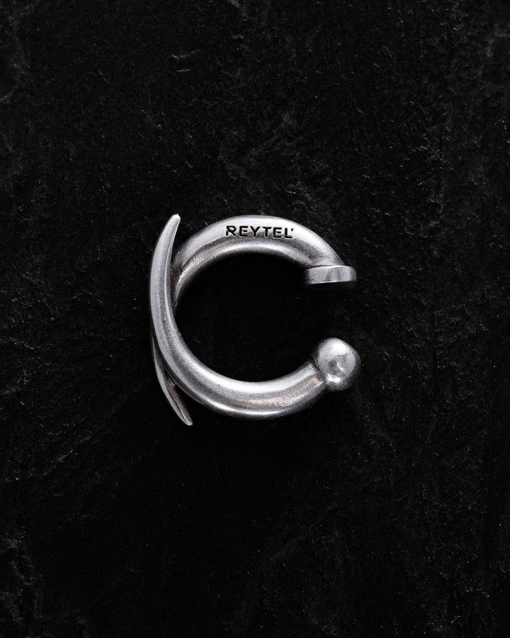 Silver mono ear cuff SIEGER