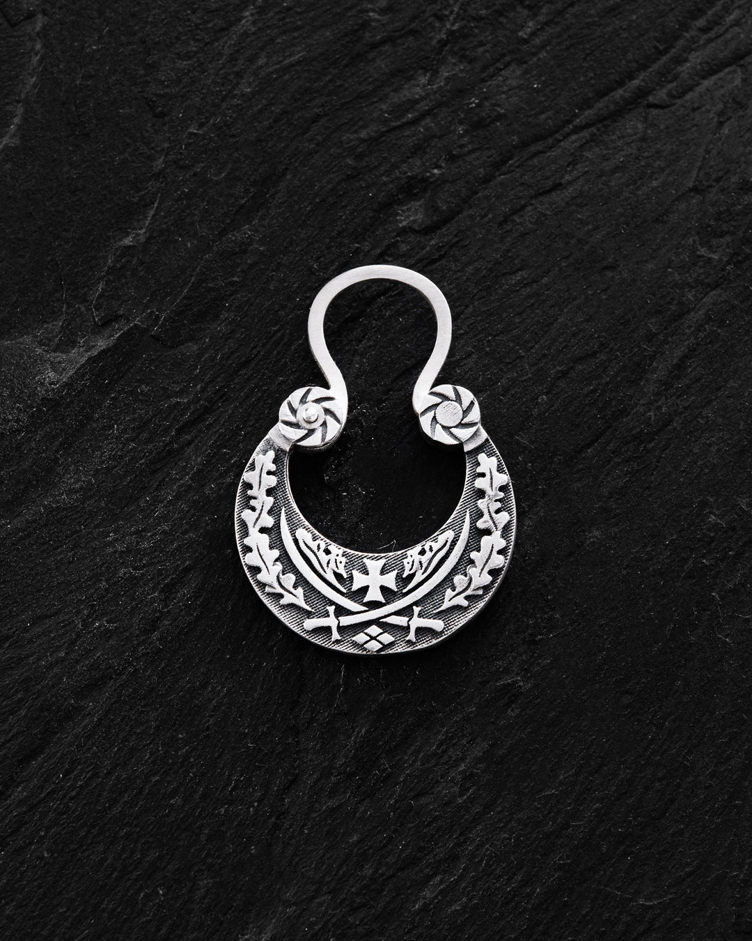 Silver monoearring SABERS