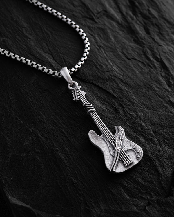Silberner Anhänger ROCKGITARRE