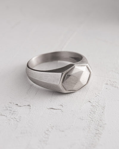 Silver ring METEORITE