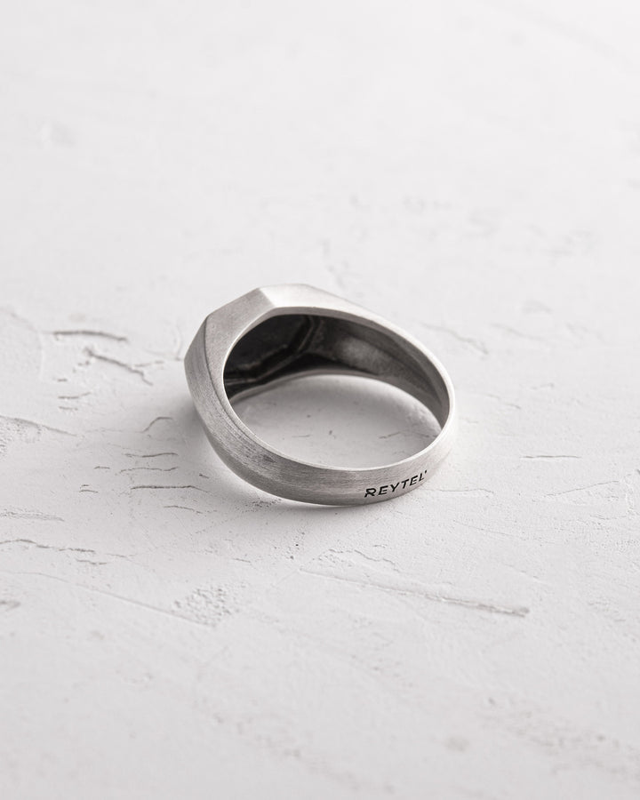 Silver ring METEORITE