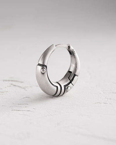 Silver monoearring AXE