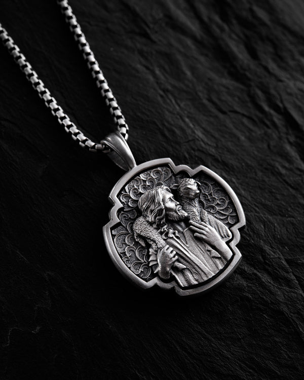 Silver pendant JESUS SHEPHERD