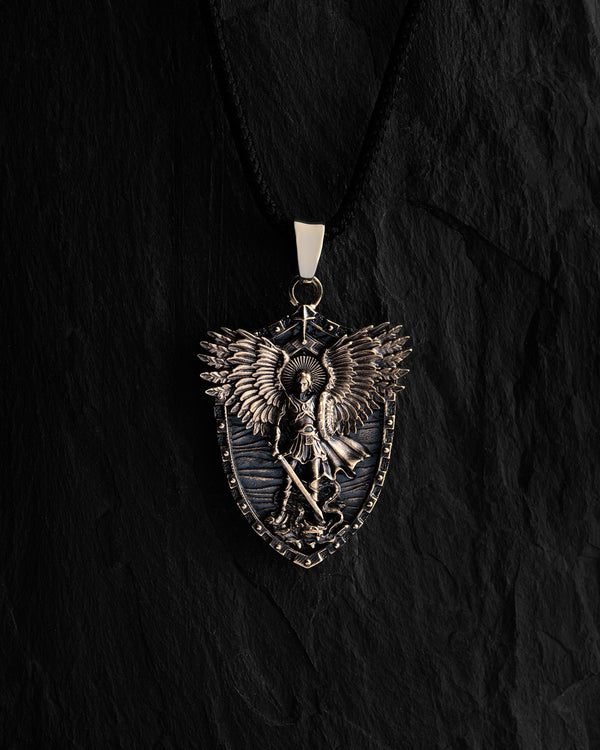 Pendant - shield ST. MICHAEL ARCHANGEL (14k yellow gold)