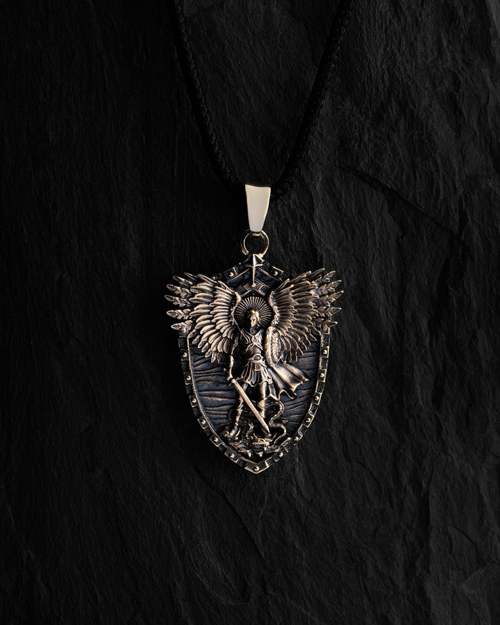 Pendant - shield ST. MICHAEL ARCHANGEL (14k yellow gold)