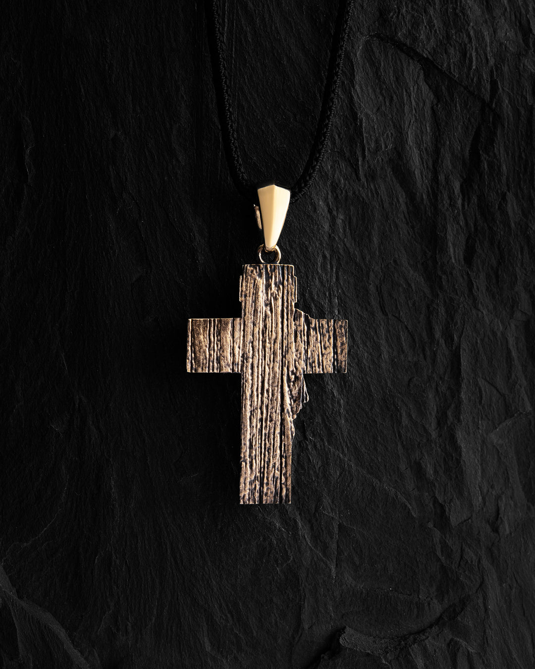 Cross FACE OF JESUS CHRIST. INRI (14k yellow gold)