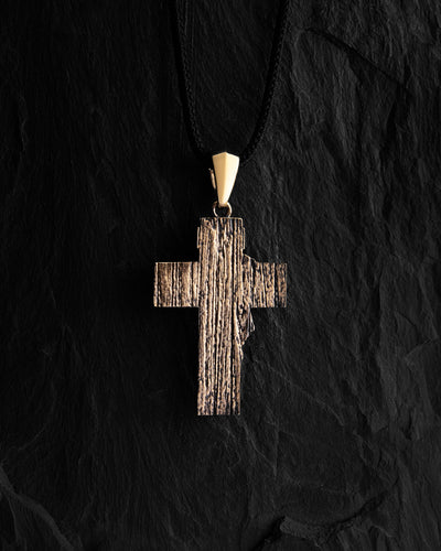 Cross FACE OF JESUS CHRIST. INRI (14k yellow gold)
