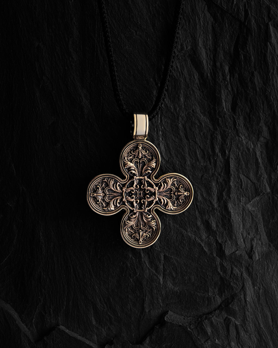 Cross JESUS AND THE FOUR ARCHANGELS (14k yellow gold)