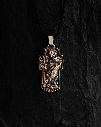 Cross ARCHANGEL MICHAEL (14k yellow gold)