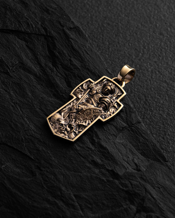 Cross ARCHANGEL MICHAEL (14k yellow gold)