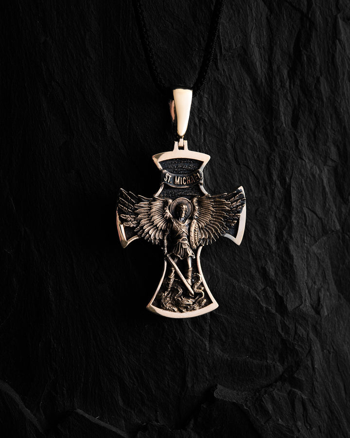 Cross ST. ARCHANGEL MICHAEL (14k yellow gold)